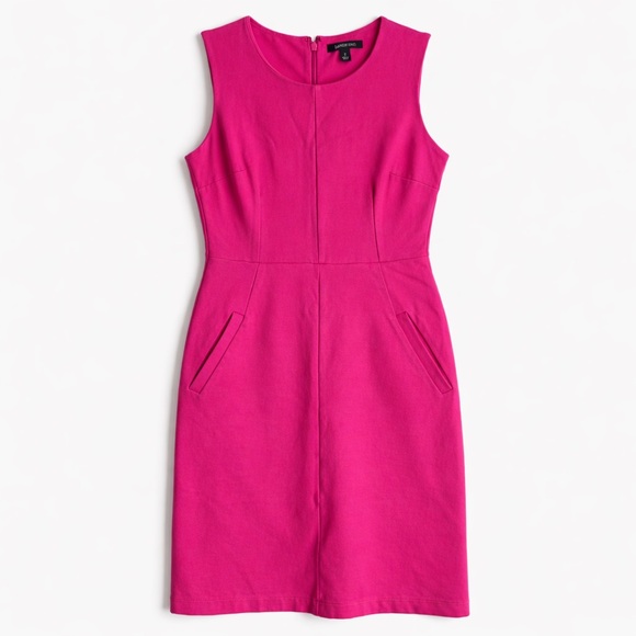 Lands' End Dresses & Skirts - Lands’ End Hot Pink Sleeveless Stretch Sheath Dress Pockets Work Spring Resort 2